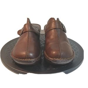 BOC Born Concept Heels Brown Leather Mules Shoes Women's Size 9 M/W